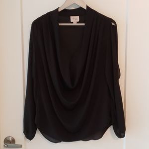 BEige by ECI Blouse Tunic Collar Slit Sleeves